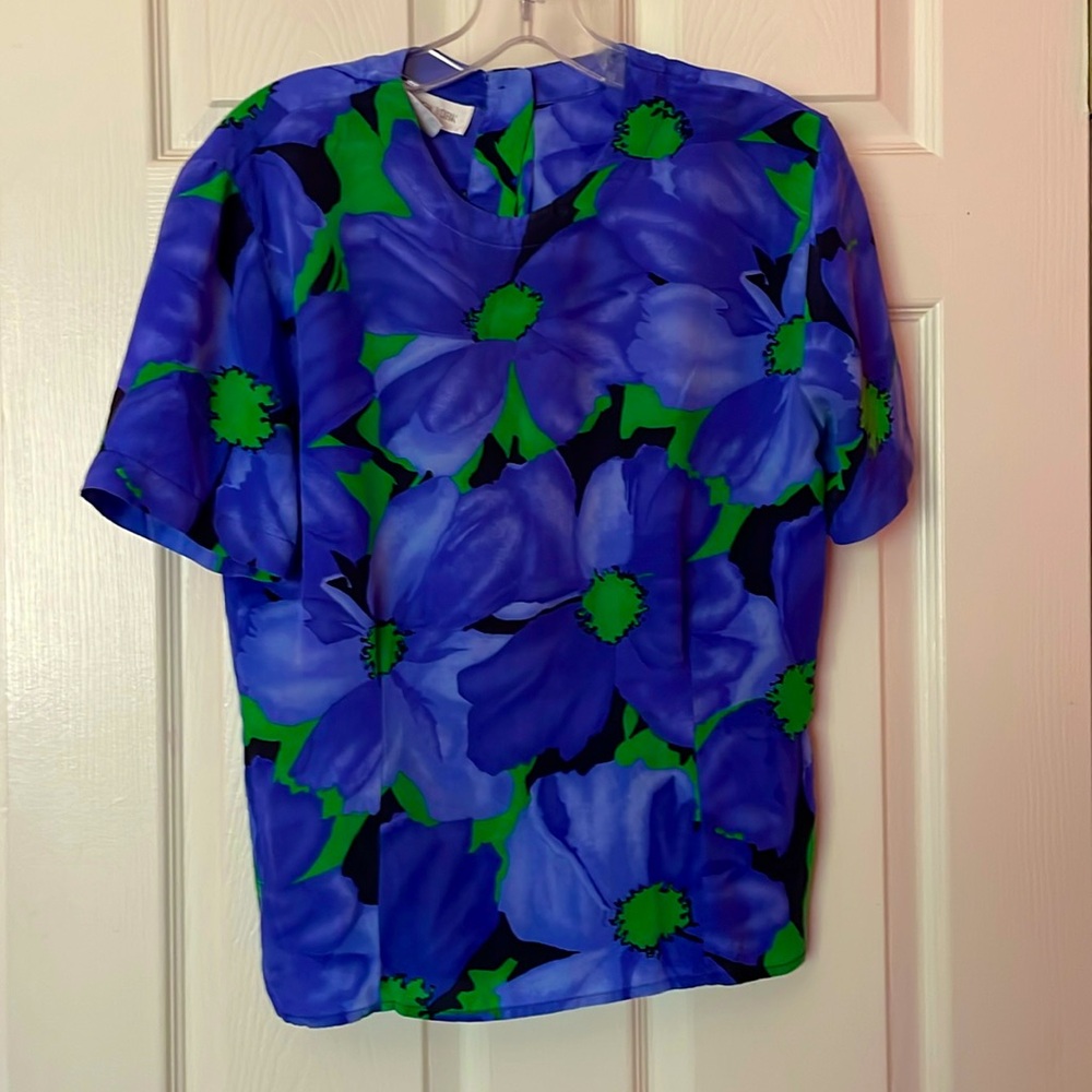 Vintage silk floral blouse